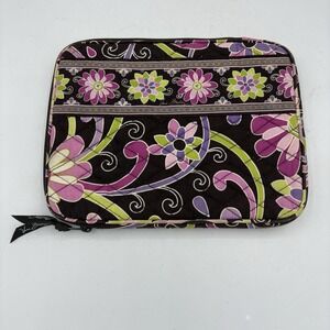 Vera Bradley E-Reader Tablet Sleeve Purple Punch Pattern‎ Quilted 10"x8"x1"